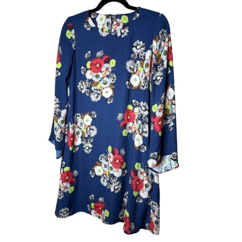 Anthropologie Uncle Frank Women Floral Bell Sleeve Pockets Mini Dress XS Boho